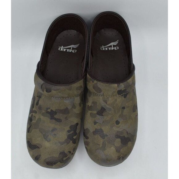Dansko Womens Size EU 38 US 7.5-8 Camo Camouflage Suede Professional Clogs Shoes - Picture 3 of 12